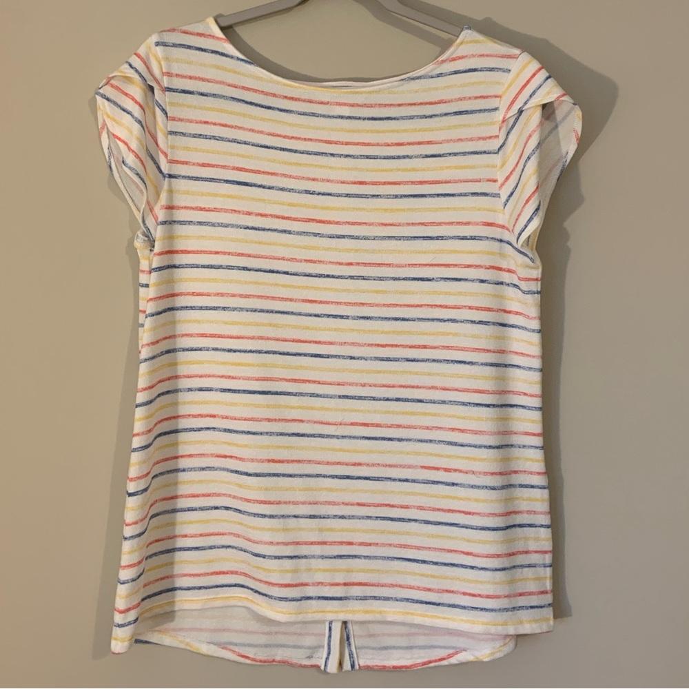 Market & Spruce colorful striped top with buttons down the back. Size M NWOT